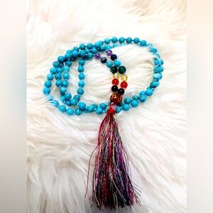 108 Mala Turquoise Beads
Yoga Meditation Prayer Beads necklace